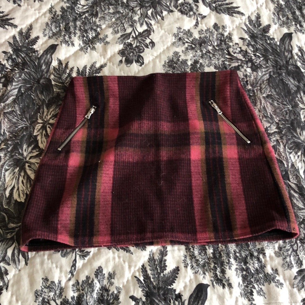 Wool Plaid Skirt